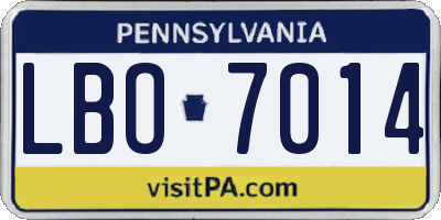 PA license plate LBO7014