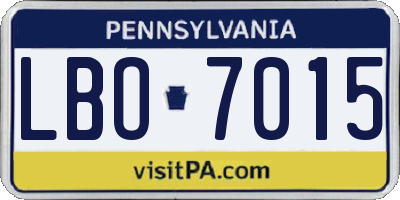 PA license plate LBO7015