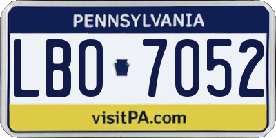 PA license plate LBO7052