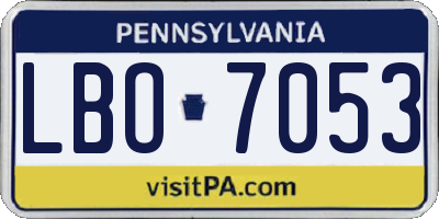 PA license plate LBO7053