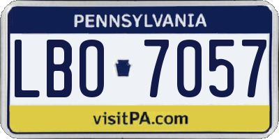 PA license plate LBO7057