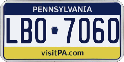 PA license plate LBO7060