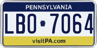PA license plate LBO7064