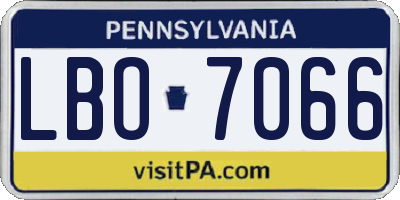 PA license plate LBO7066