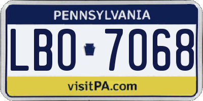 PA license plate LBO7068