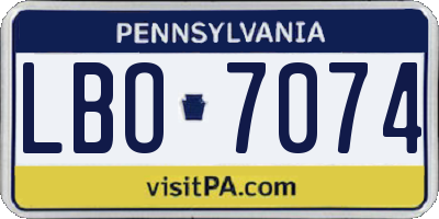 PA license plate LBO7074