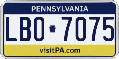 PA license plate LBO7075