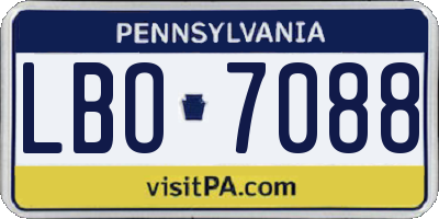 PA license plate LBO7088
