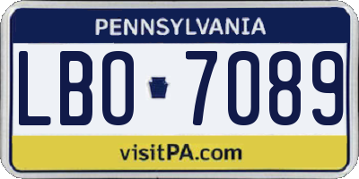 PA license plate LBO7089