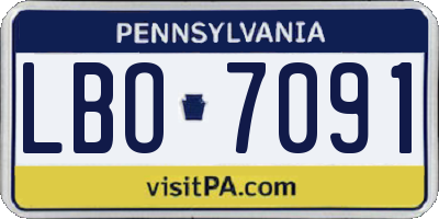 PA license plate LBO7091