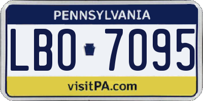 PA license plate LBO7095