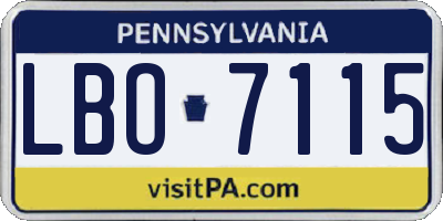 PA license plate LBO7115