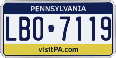 PA license plate LBO7119