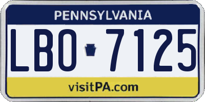 PA license plate LBO7125