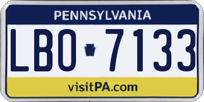 PA license plate LBO7133