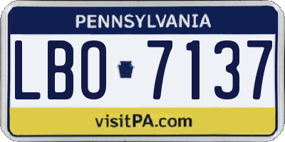PA license plate LBO7137