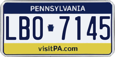 PA license plate LBO7145