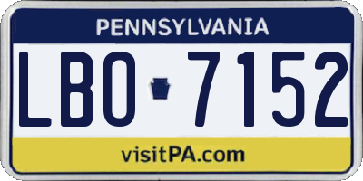 PA license plate LBO7152