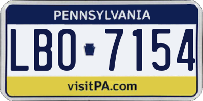 PA license plate LBO7154