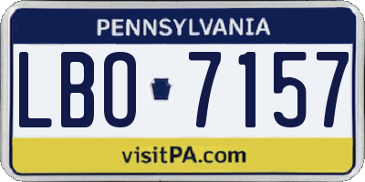 PA license plate LBO7157