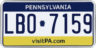 PA license plate LBO7159