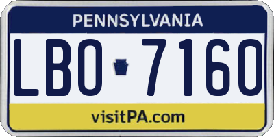 PA license plate LBO7160