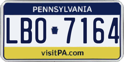 PA license plate LBO7164