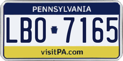 PA license plate LBO7165