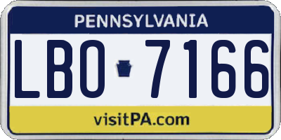 PA license plate LBO7166