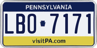 PA license plate LBO7171