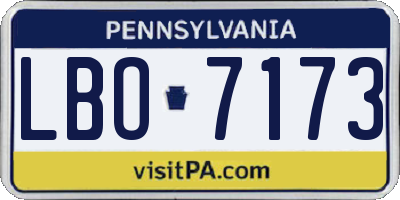 PA license plate LBO7173