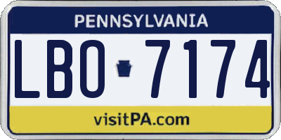 PA license plate LBO7174