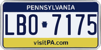 PA license plate LBO7175