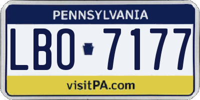 PA license plate LBO7177