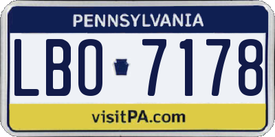 PA license plate LBO7178