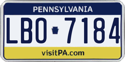 PA license plate LBO7184
