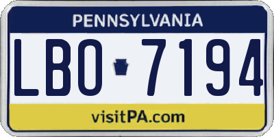 PA license plate LBO7194