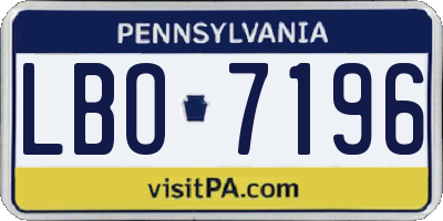 PA license plate LBO7196