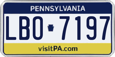 PA license plate LBO7197