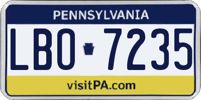 PA license plate LBO7235