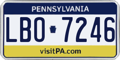 PA license plate LBO7246
