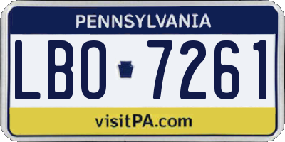PA license plate LBO7261