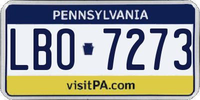 PA license plate LBO7273