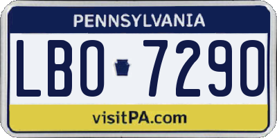 PA license plate LBO7290