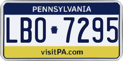 PA license plate LBO7295