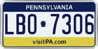 PA license plate LBO7306