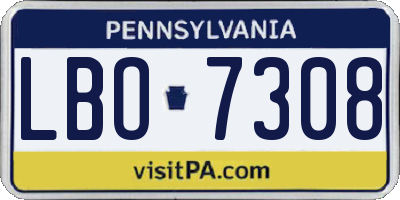 PA license plate LBO7308