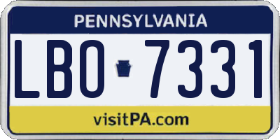 PA license plate LBO7331
