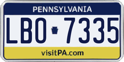 PA license plate LBO7335