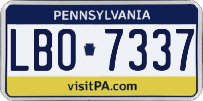 PA license plate LBO7337